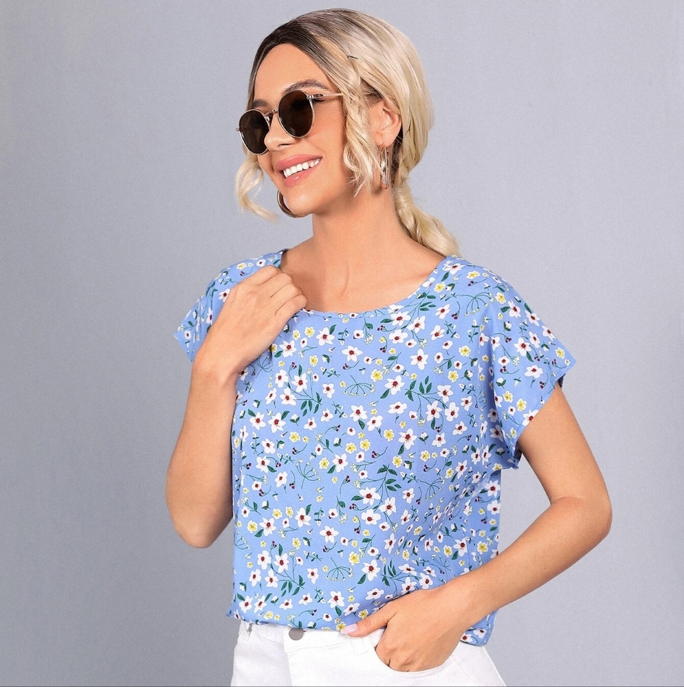 SHEIN LUNE Floral Print Top